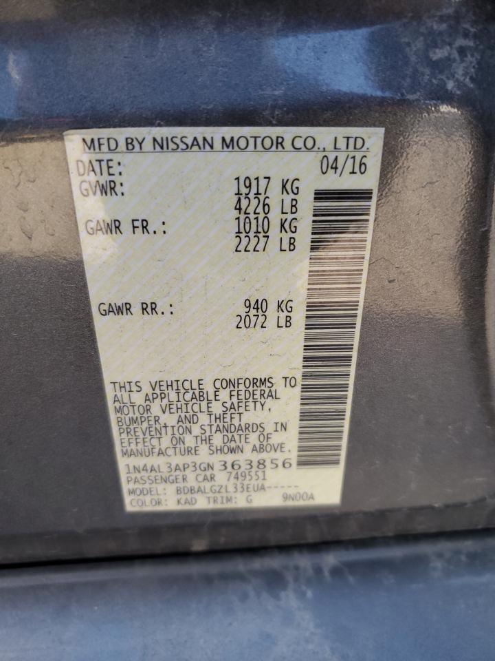 1N4AL3AP3GN363856 2016 Nissan Altima 2.5