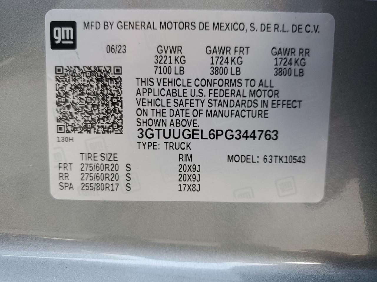 3GTUUGEL6PG344763 2023 GMC Sierra K1500 Denali