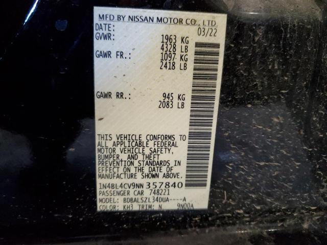 1N4BL4CV9NN357840 Nissan Altima SR 12