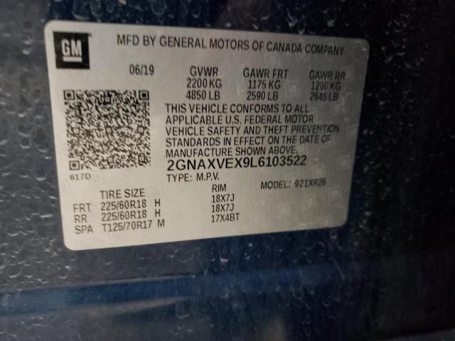 2020 CHEVROLET EQUINOX LT - 2GNAXVEX9L6103522