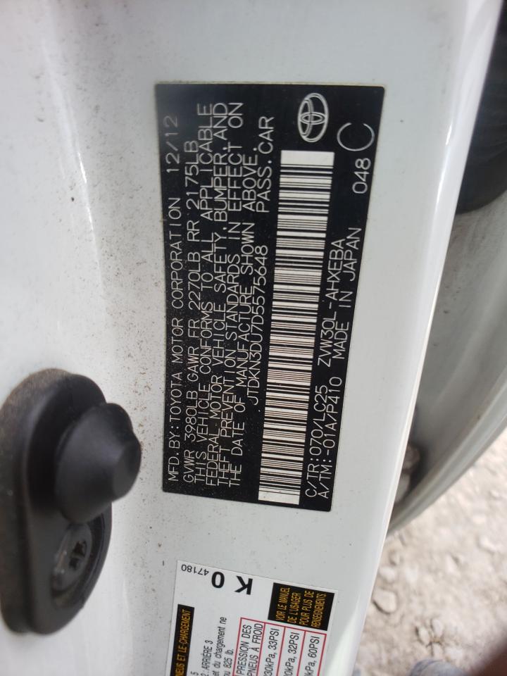 JTDKN3DU7D5575648 2013 Toyota Prius