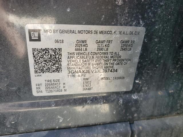 2018 Chevrolet Equinox Lt VIN: 3GNAXJEV1JL397434 Lot: 48549804