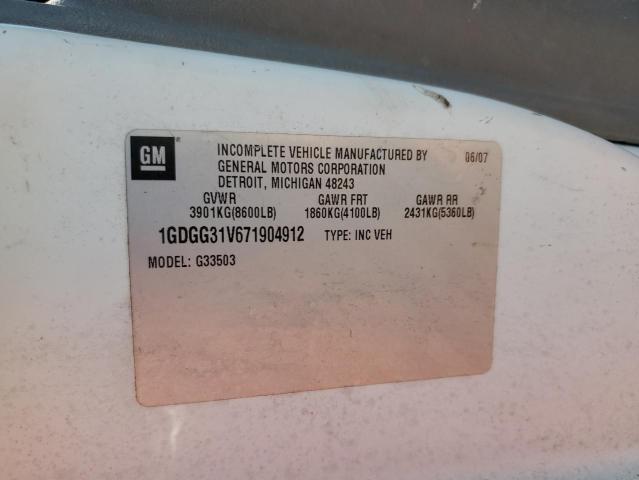 2007 GMC Savana Cutaway G3500 VIN: 1GDGG31V671904912 Lot: 48900354
