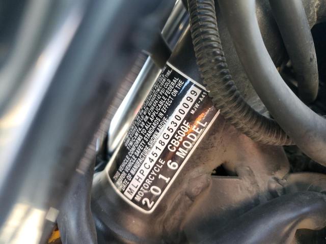 2016 HONDA CB500 F MLHPC4518G5300099