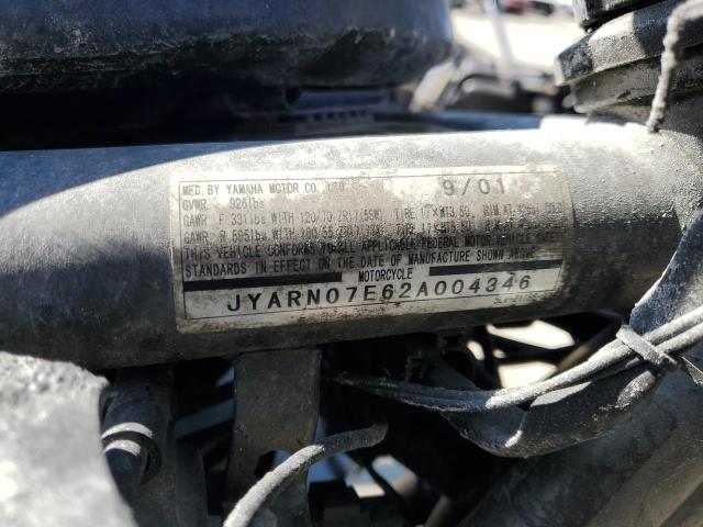 2002 YAMAHA FZS10 JYARN07E62A004346