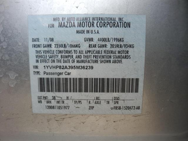 2009 Mazda 6 I VIN: 1YVHP82A395M36239 Lot: 45666224