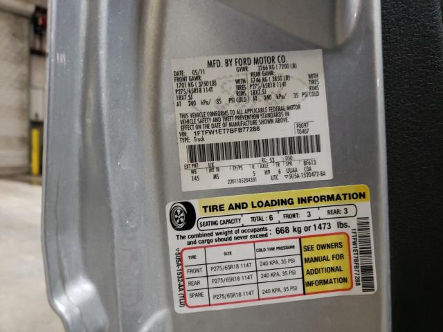 2011 Ford F150 Supercrew VIN: 1FTFW1ET7BFB77288 Lot: 45926014