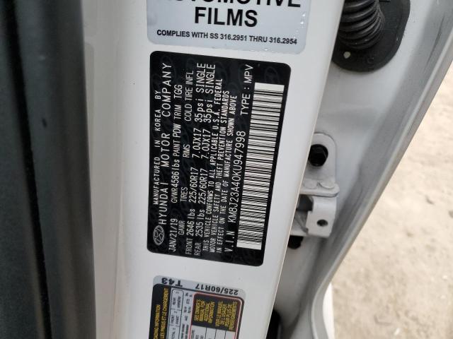 2019 Hyundai Tucson Se VIN: KM8J23A40KU947998 Lot: 46039744