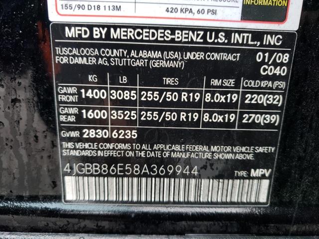 2008 Mercedes-Benz Ml 350 VIN: 4JGBB86E58A369944 Lot: 47821254