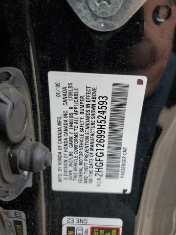 2009 Honda Civic Lx VIN: 2HGFG12699H524593 Lot: 48092034