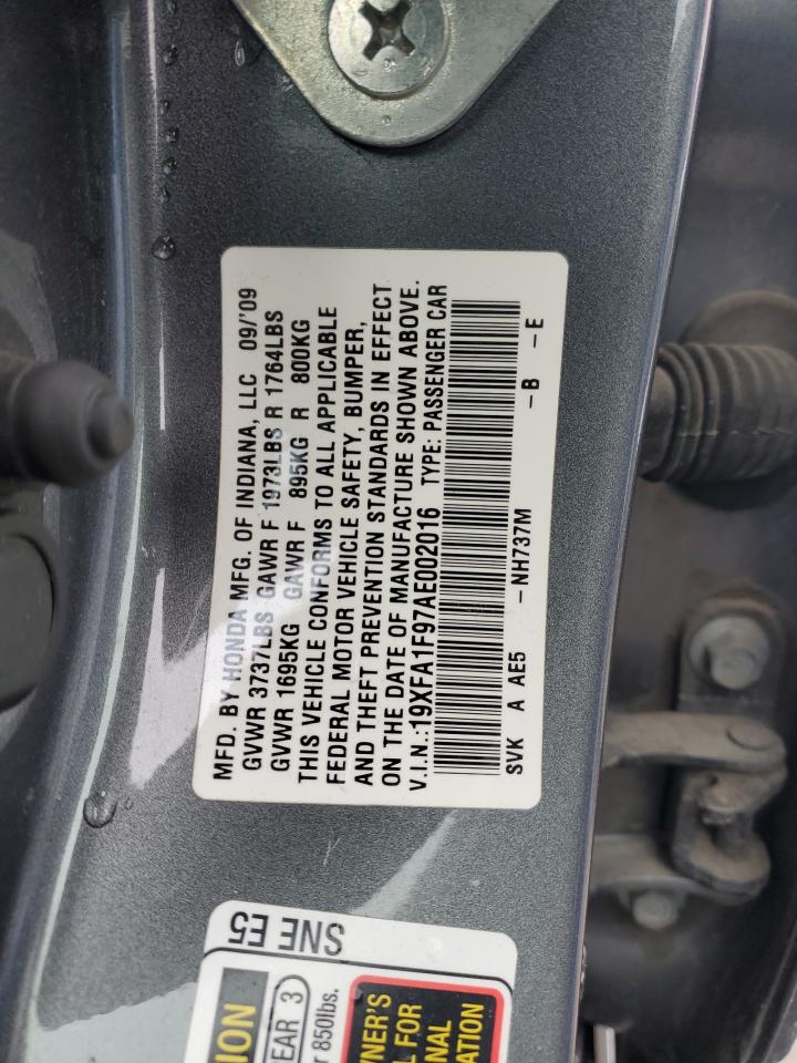 19XFA1F97AE002016 2010 Honda Civic Exl