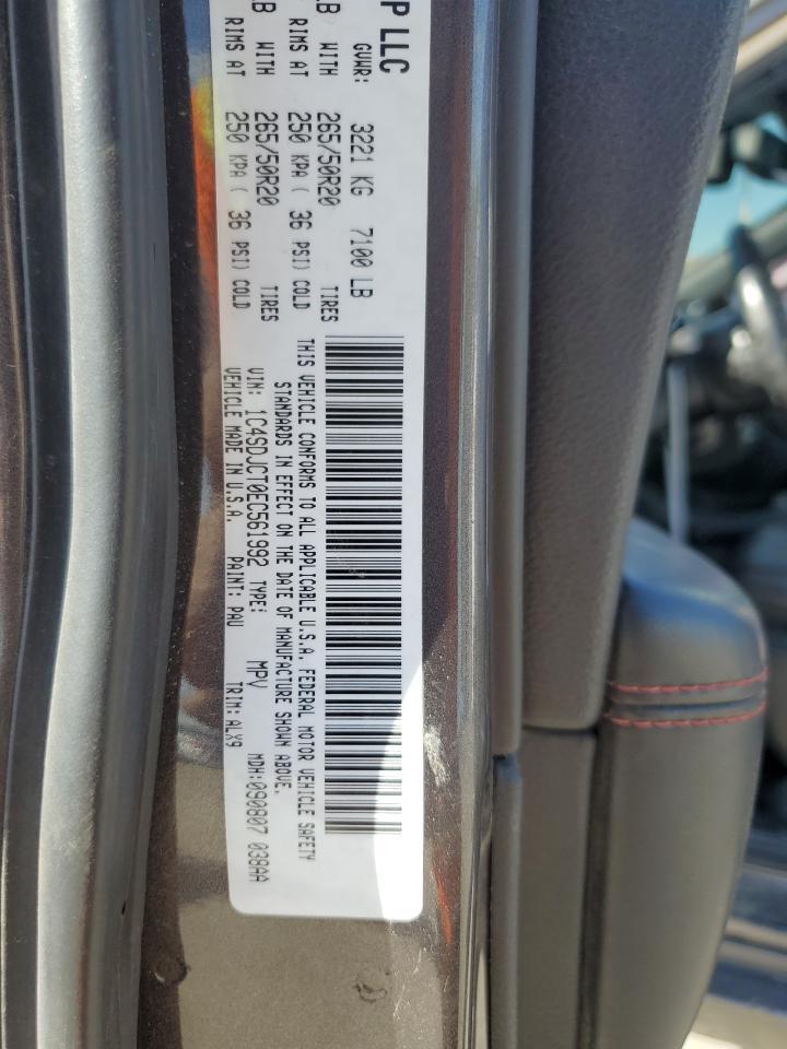 1C4SDJCT0EC561992 2014 Dodge Durango R/ 1C4SDJCT0EC561992 2014 Dodge Durango R/