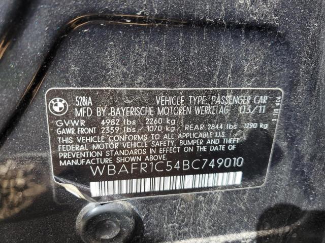 2011 BMW 528 I VIN: WBAFR1C54BC749010 Lot: 45415824