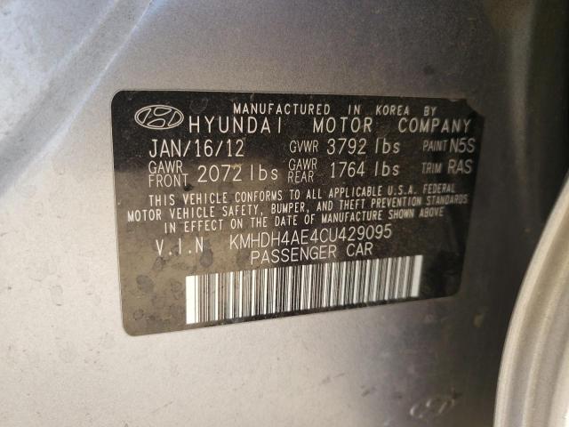 2012 Hyundai Elantra Gls VIN: KMHDH4AE4CU429095 Lot: 47349564