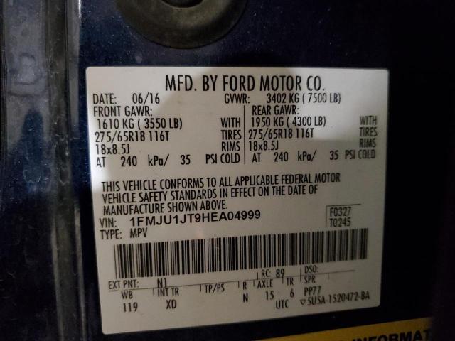 2017 Ford Expedition Xlt VIN: 1FMJU1JT9HEA04999 Lot: 47488424