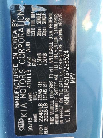 2016 Kia Soul + VIN: KNDJP3A51G7298524 Lot: 48739414