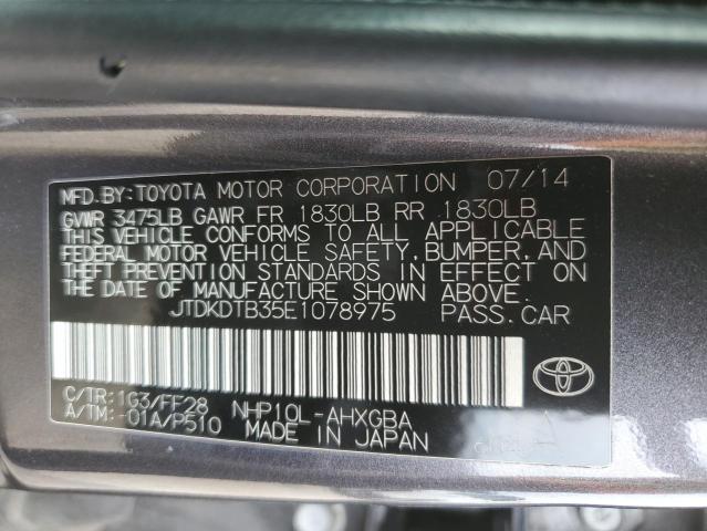 2014 Toyota Prius C VIN: JTDKDTB35E1078975 Lot: 46877324