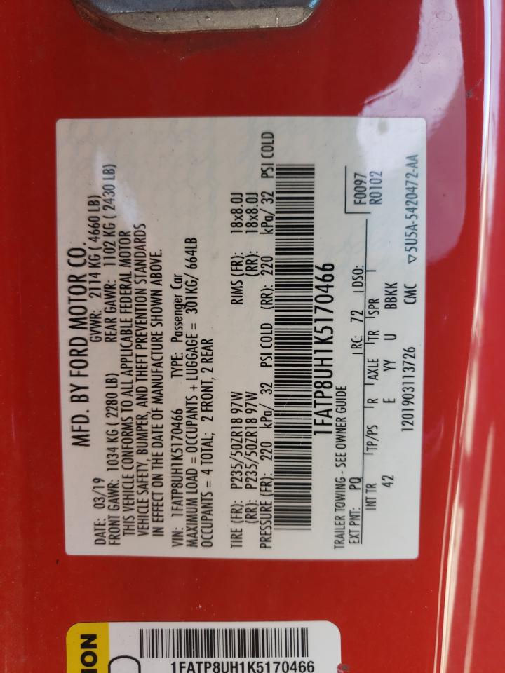 1FATP8UH1K5170466 FORD ALL Models 2019