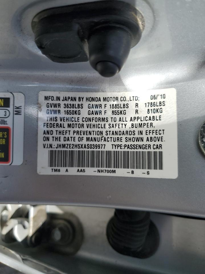 JHMZE2H5XAS039977 2010 Honda Insight Lx JHMZE2H5XAS039977 2010 Honda Insight Lx