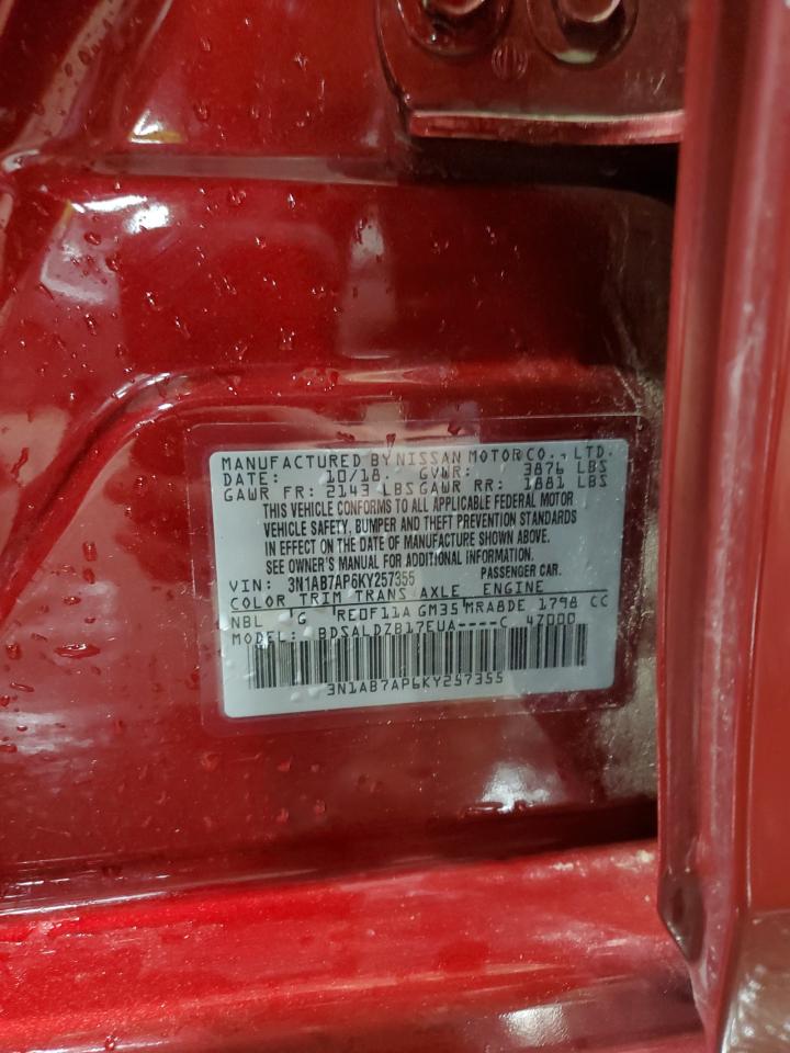 3N1AB7AP6KY257355 NISSAN SENTRA 2019