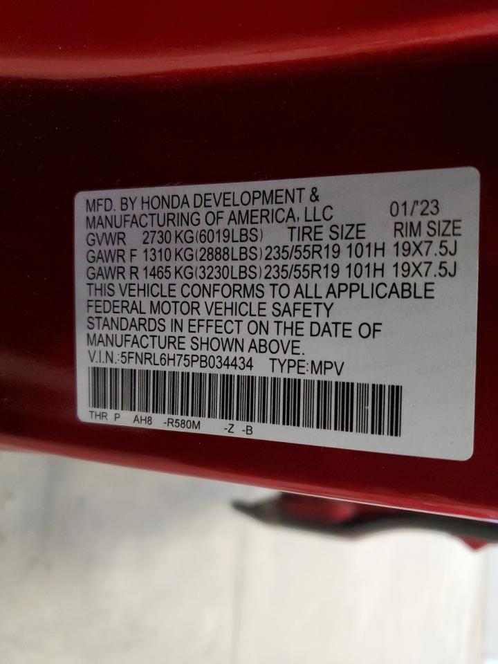 VIN: 5FNRL6H75PB034434 2023 HONDA ODYSSEY SP