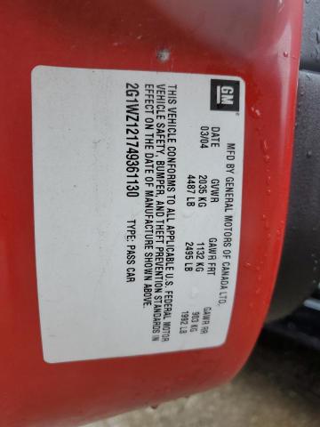 2004 Chevrolet Monte Carlo Ss Supercharged VIN: 2G1WZ121749361130 Lot: 48579354