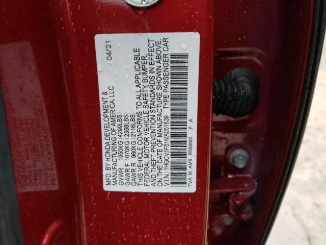 2021 HONDA ACCORD EXL - 1HGCV1F51MA061639