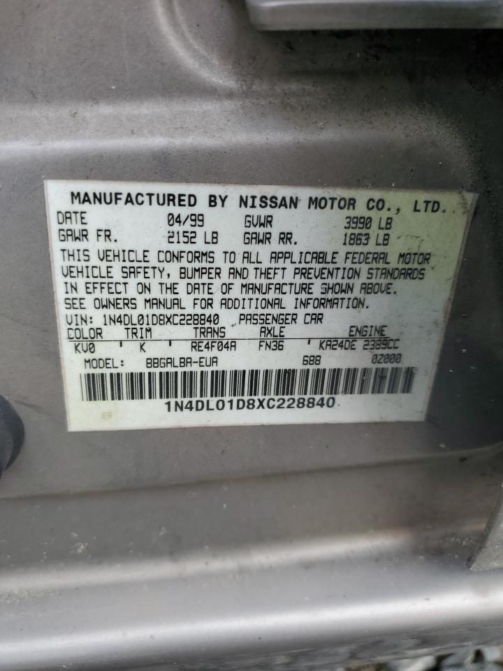 1N4DL01D8XC228840 1999 Nissan Altima Xe