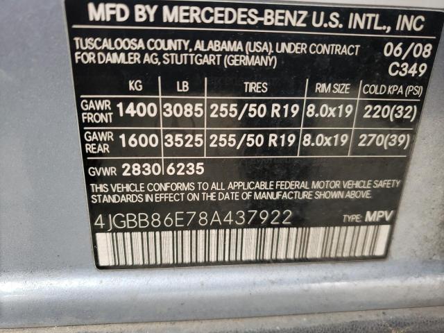 2008 Mercedes-Benz Ml 350 VIN: 4JGBB86E78A437922 Lot: 48471464