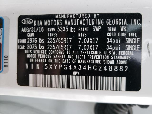 2017 KIA SORENTO LX - 5XYPG4A34HG248882