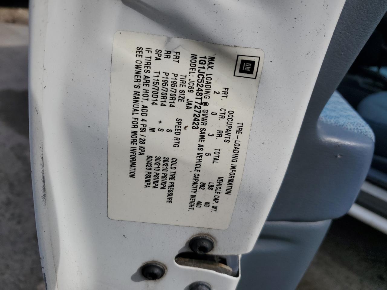 1G1JC5248T7272423 1996 Chevrolet Cavalier