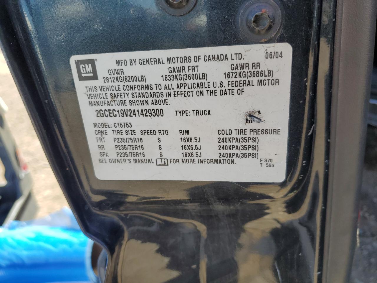 2GCEC19V241429300 2004 Chevrolet Silverado C1500