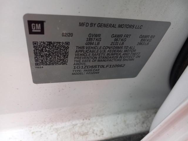 2020 CHEVROLET MALIBU LT - 1G1ZD5ST0LF110962