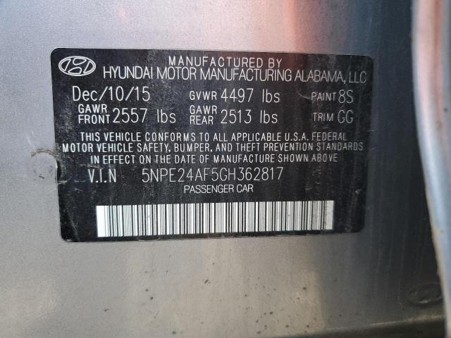 5NPE24AF5GH362817 | 2016 Hyundai sonata se