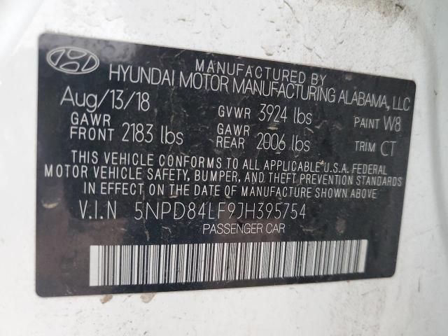 5NPD84LF9JH395754 | 2018 Hyundai elantra sel