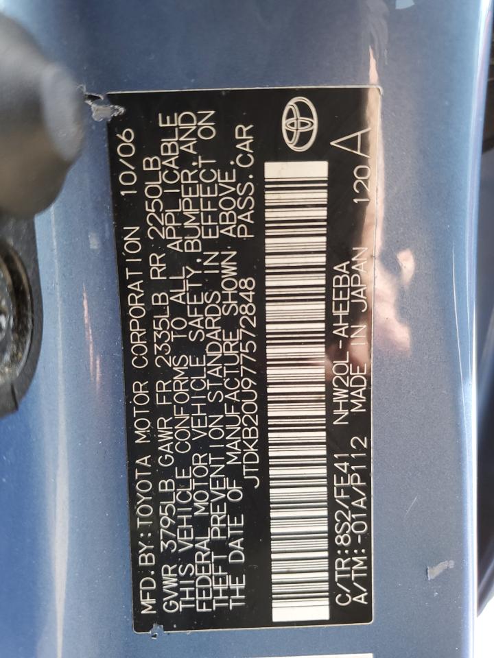 JTDKB20U977572848 2007 Toyota Prius
