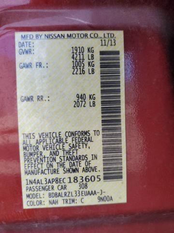 2014 Nissan Altima 2.5 VIN: 1N4AL3AP8EC183605 Lot: 47325514