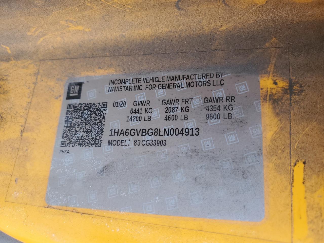 1HA6GVBG8LN004913 CHEVROLET EXPRESS 2020
