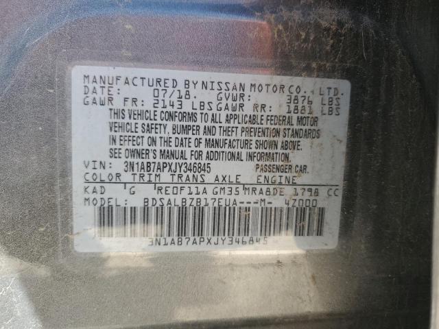 2018 NISSAN SENTRA S 3N1AB7APXJY346845