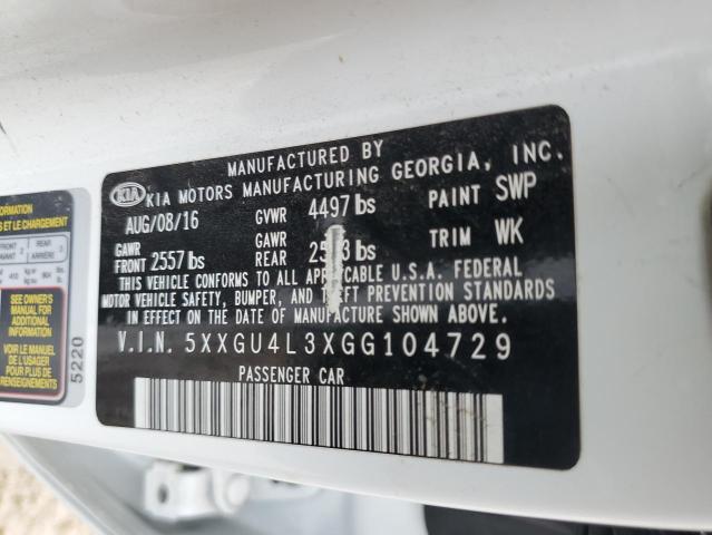 2016 Kia Optima Ex VIN: 5XXGU4L3XGG104729 Lot: 45948554