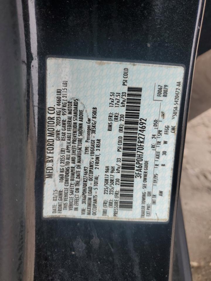 3FA6P0H70FR274692 2015 Ford Fusion Se