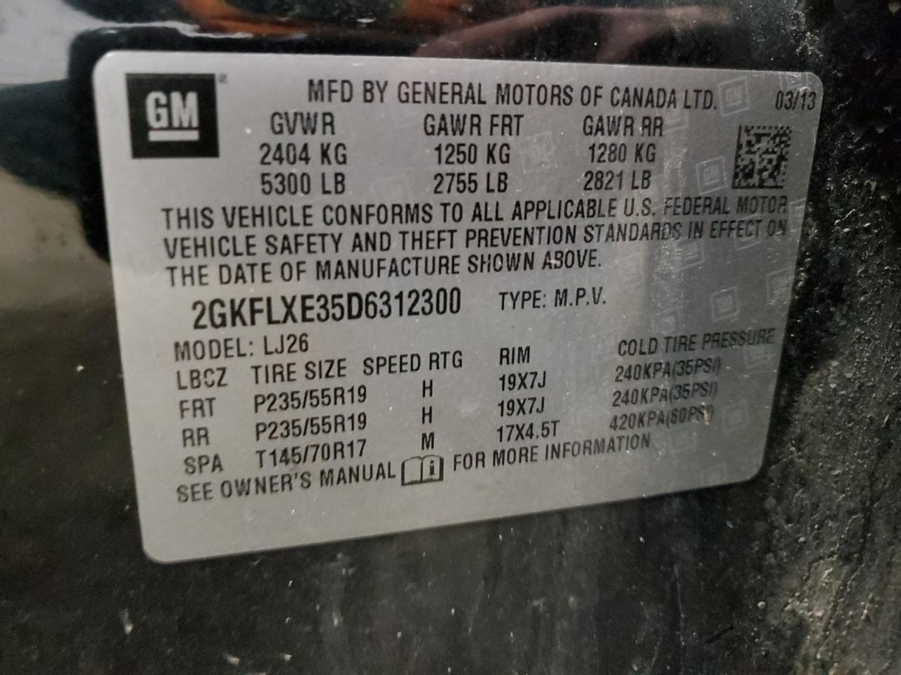 2GKFLXE35D6312300 2013 GMC Terrain Slt