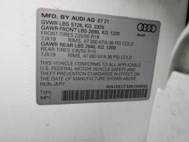 2022 AUDI Q3 PREMIUM - WA1DECF33N1008062