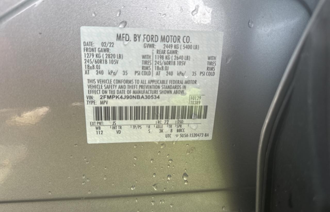 2FMPK4J90NBA30534 FORD EDGE 2022