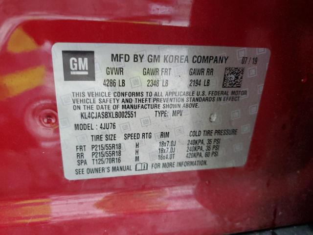 2020 Buick Encore Preferred VIN: KL4CJASBXLB002551 Lot: 49081604