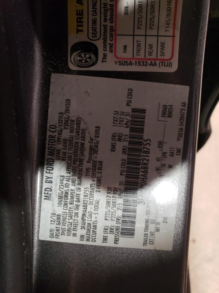 3FAHP0HA6BR218755 2011 Ford Fusion Se