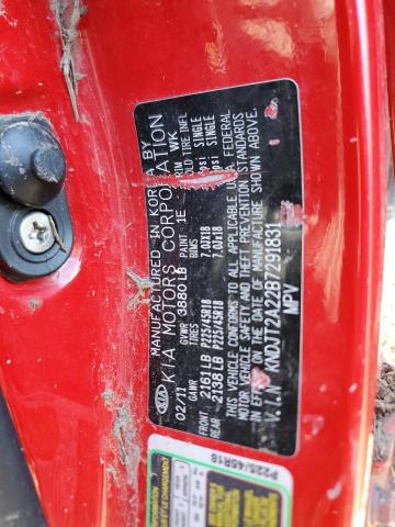 2011 Kia Soul + VIN: KNDJT2A22B7291831 Lot: 47242144