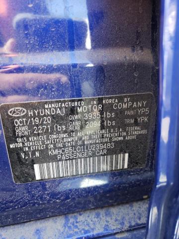 2020 HYUNDAI IONIQ BLUE - KMHC65LC1LU239483