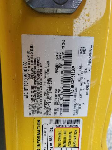 2015 FORD MUSTANG GT - 1FA6P8CFXF5312509