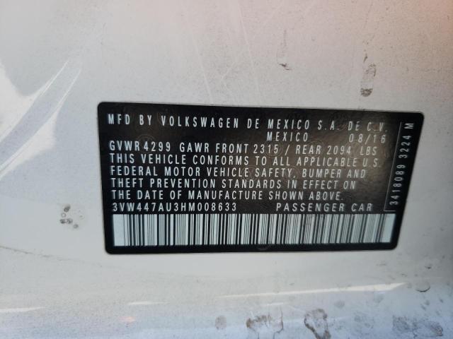 Lot #2414204113 2017 VOLKSWAGEN GTI S/SE salvage car